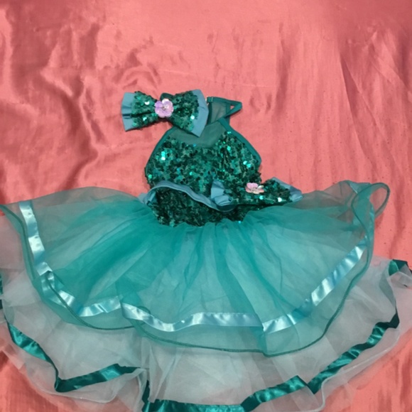 Weissman Ballet Pageant Tutu Dress Dance Costume Child Teal 👗 Sz sc - Picture 2 of 4